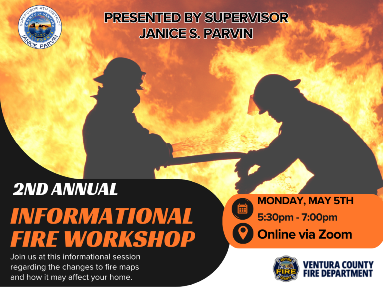 Supervisor Janice Parvin and Ventura County Fire Department to Host Virtual Informational Fire Workshop